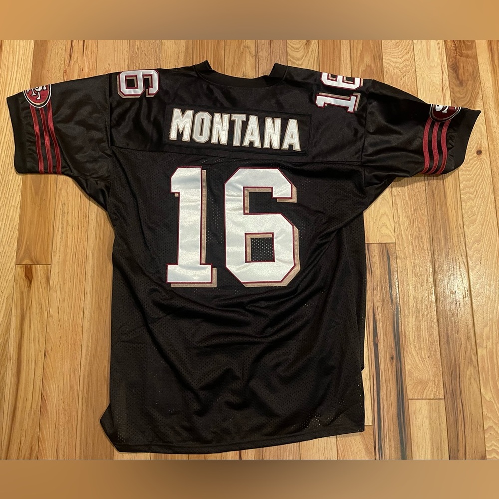 49er Joe Montana, black Jersey